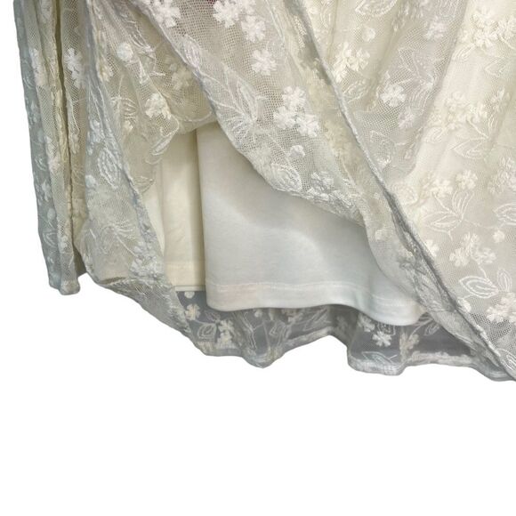 Indigo Soul Women’s L Lace Overlay Bell Sleeve Blouse - Picture 6 of 8